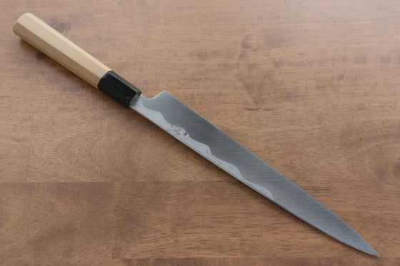 Kikuzuki Blue Steel No.1 Damascus Yanagiba  240mm Magnolia Handle - Japanny - Best Japanese Knife