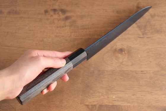 Seisuke SK-85 steel Ion plating Hammered Santoku 180mm Gray Pakka wood Handle - Japanny - Best Japanese Knife
