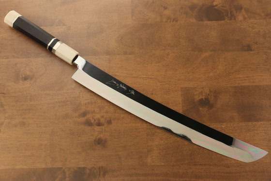 Jikko Silver Steel No.3 Sakimaru Yanagiba 360mm Ebony with Ring Handle - Japanny - Best Japanese Knife