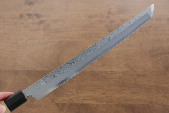 Kikuzuki Blue Steel No.1 Damascus Sakimaru Takohiki Japanese Knife 270mm Magnolia Handle - Japanny - Best Japanese Knife