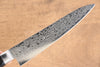 Seisuke Kagami AUS10 Mirrored Finish Damascus Petty-Utility  135mm Black Pakka wood Handle - Japanny - Best Japanese Knife