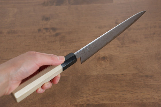Kikuzuki Blue Steel No.1 Damascus Gyuto 210mm Magnolia Handle - Japanny - Best Japanese Knife