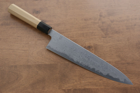Kikuzuki Blue Steel No.1 Damascus Gyuto  240mm Magnolia Handle - Japanny - Best Japanese Knife