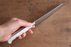 Yu Kurosaki Senko Ei R2/SG2 Hammered Small Santoku  150mm white Acrylic Handle - Japanny - Best Japanese Knife