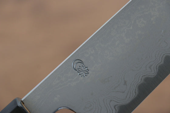 Kikuzuki Blue Steel No.1 Damascus Kiritsuke Santoku 180mm Magnolia Handle - Japanny - Best Japanese Knife