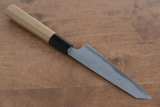 Kikuzuki Blue Steel No.1 Damascus Kiritsuke Petty-Utility Japanese Knife 135mm Magnolia Handle - Japanny - Best Japanese Knife