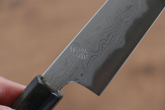 Kikuzuki Blue Steel No.1 Damascus Kiritsuke Petty-Utility 135mm Magnolia Handle - Japanny - Best Japanese Knife