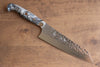 Yu Kurosaki Senko Ei R2/SG2 Hammered Small Santoku  150mm Gray Acrylic Handle - Japanny - Best Japanese Knife