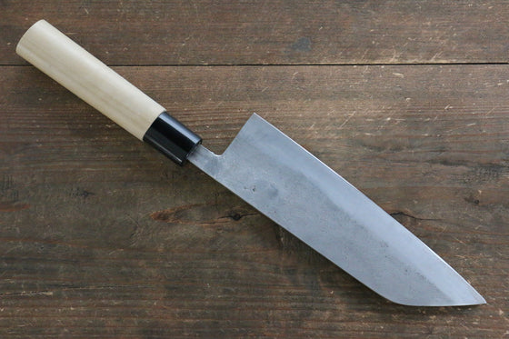 Fujiwara Teruyasu White Steel No.1 Nashiji Santoku  180mm with Magnolia Handle - Japanny - Best Japanese Knife
