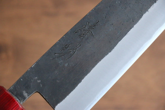 Seisuke Kurumi Blue Steel Kurouchi Santoku  165mm Walnut(With Double Red Pakka wood) Handle - Japanny - Best Japanese Knife