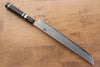 Jikko Blue Steel Damascus Sakimaru Sujihiki 270mm Ebony with Double Ring Handle - Japanny - Best Japanese Knife