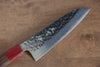 Yu Kurosaki Senko R2/SG2 Hammered Small Santoku  150mm Shitan (ferrule: Red Pakka wood) Handle - Japanny - Best Japanese Knife