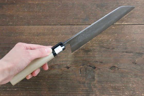 Fujiwara Teruyasu White Steel No.1 Nashiji Santoku  180mm with Magnolia Handle - Japanny - Best Japanese Knife