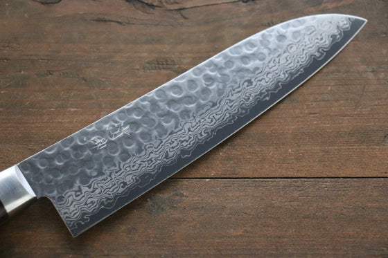 Seisuke VG10 17 Layer Damascus Santoku Japanese Knife 180mm Mahogany Handle - Japanny - Best Japanese Knife