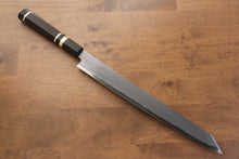  Jikko Blue Steel Damascus Kiritsuke Sujihiki Japanese Knife 300mm Ebony with Double Ring Handle - Japanny - Best Japanese Knife