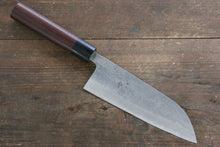  Fujiwara Teruyasu White Steel No.1 Nashiji Santoku 165mm with shitan Handle - Japanny - Best Japanese Knife