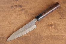  Nao Yamamoto Silver Steel No.3 Nashiji Hammered Damascus Petty-Utility 135mm Shitan Handle - Japanny - Best Japanese Knife