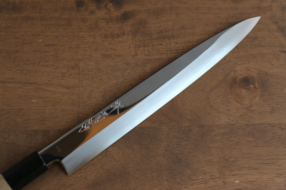 Sakai Kikumori VG10 Mirrored Finish Yanagiba 240mm Magnolia Handle - Japanny - Best Japanese Knife