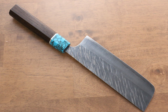 Yu Kurosaki Fujin SPG2 Hammered Damascus Nakiri 165mm Wenge Handle - Japanny - Best Japanese Knife