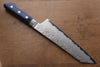 Seisuke Blue Steel No.2 Nashiji Kiritsuke Santoku 195mm Blue Pakka wood Handle - Japanny - Best Japanese Knife