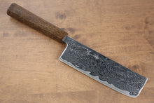  Seisuke Nami AUS10 Mirrored Finish Damascus Nakiri Japanese Knife 170mm Oak Handle - Japanny - Best Japanese Knife