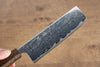 Seisuke Nami AUS10 Mirrored Finish Damascus Nakiri  170mm Oak Handle - Japanny - Best Japanese Knife