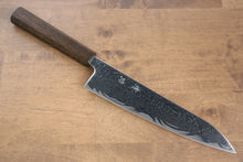  Seisuke Nami AUS10 Mirrored Finish Damascus Gyuto Japanese Knife 210mm Oak Handle - Japanny - Best Japanese Knife
