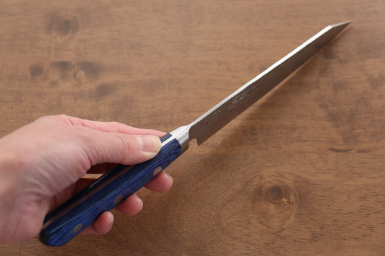 Seisuke Blue Steel No.2 Nashiji Kiritsuke Petty-Utility  145mm Blue Pakka wood Handle - Japanny - Best Japanese Knife
