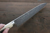 Takeshi Saji R2/SG2 Black Damascus Gyuto 210mm Cow Bone Handle - Japanny - Best Japanese Knife