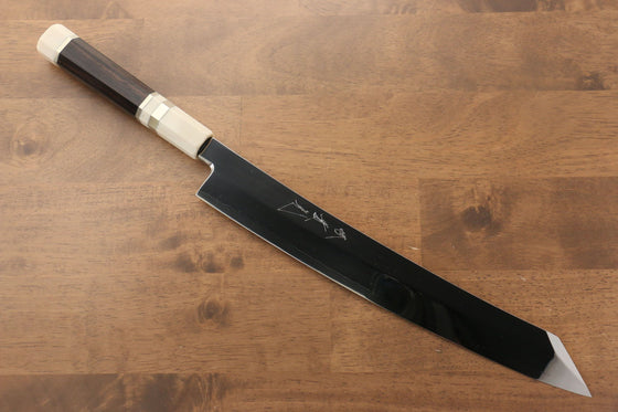 Jikko Silver Steel No.3 Mirrored Finish Kiritsuke Yanagiba 300mm Ebony with Ring Handle - Japanny - Best Japanese Knife