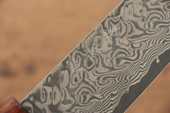 Yoshimi Kato R2/SG2 Damascus Santoku 170mm Sugi wood (Lacquered) Handle - Japanny - Best Japanese Knife