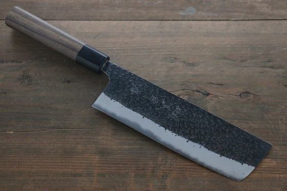 Yu Kurosaki Blue Super Hammered Nakiri Japanese Knife 180mm - Japanny - Best Japanese Knife