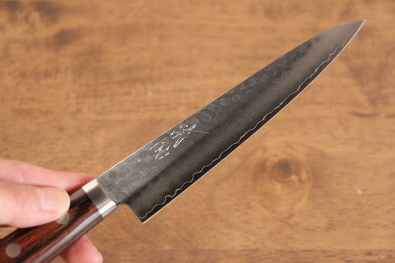 Seisuke Swedish Steel Petty Mahogany Handle&White Towel Gift set - Japanny - Best Japanese Knife
