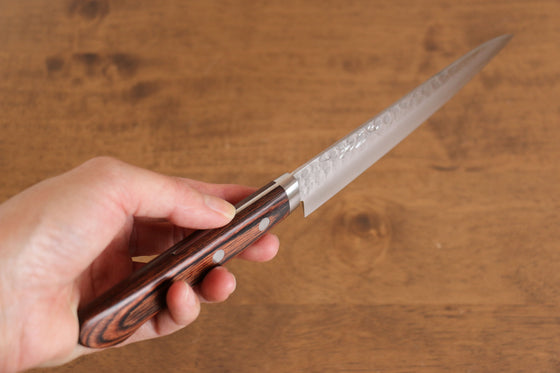 Seisuke Swedish Steel Petty Mahogany Handle&White Towel Gift set - Japanny - Best Japanese Knife