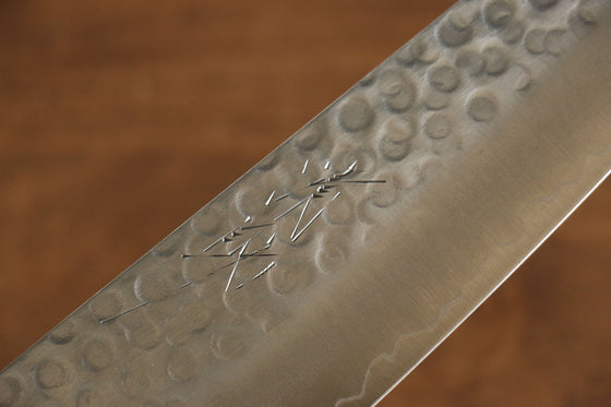 Seisuke Swedish Steel Santoku Mahogany Handle&Black Towel Gift set - Japanny - Best Japanese Knife