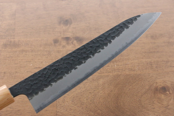 Seisuke Kokubyaku Blue Super Hammered Kurouchi Gyuto 210mm Morado Handle - Japanny - Best Japanese Knife
