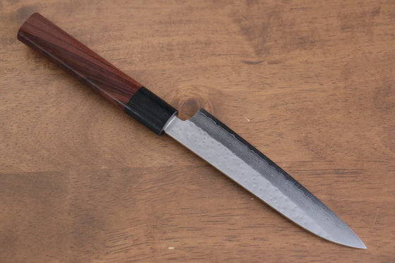 Makoto Kurosaki VG10 Hammered(Maru) Damascus Petty-Utility  135mm Shitan Handle - Japanny - Best Japanese Knife