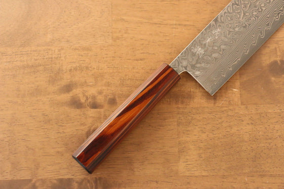 Yoshimi Kato R2/SG2 Damascus Nakiri Japanese Knife 165mm Sugi wood (Lacquered) Handle - Japanny - Best Japanese Knife