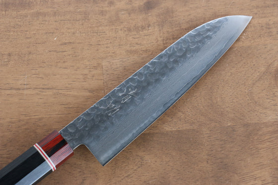Seisuke VG10 Damascus Santoku 180mm Black Pakka wood Handle - Japanny - Best Japanese Knife