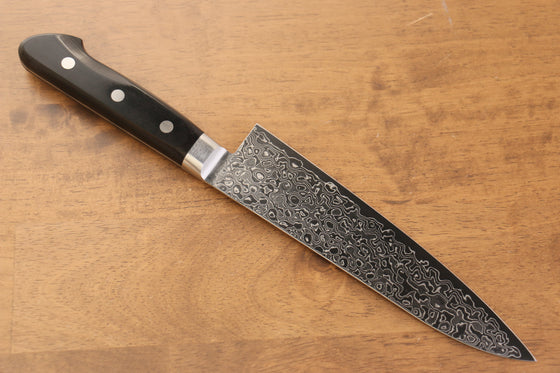 Seisuke Kagami AUS10 Mirrored Finish Damascus Gyuto 180mm Black Pakka wood Handle - Japanny - Best Japanese Knife
