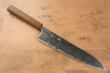  Seisuke Nami AUS10 Mirrored Finish Damascus Gyuto Japanese Knife 240mm Oak Handle - Japanny - Best Japanese Knife