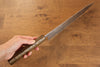 Seisuke Nami AUS10 Mirrored Finish Damascus Gyuto 240mm Oak Handle - Japanny - Best Japanese Knife