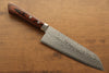 Kunihira Sairyu VG10 Damascus Santoku 170mm Mahogany Handle - Japanny - Best Japanese Knife