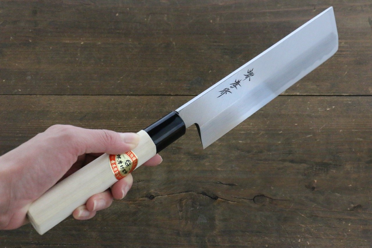 Sakai Takayuki Kasumitogi White Steel Usuba Japanese Knife Magnolia Handle - Japanny - Best Japanese Knife