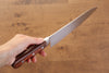 Seisuke Mokusei ZA-18 Mirrored Finish Damascus Gyuto 210mm Brown Pakka wood Handle - Japanny - Best Japanese Knife
