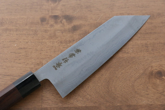 Kanetsune Blue Steel No.2 Damascus Kiritsuke  170mm Shitan Handle - Japanny - Best Japanese Knife