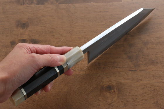 Jikko Shiko White Steel Kiritsuke Deba 150mm Ebony with Double Ring Handle - Japanny - Best Japanese Knife