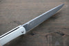 Takeshi Saji R2/SG2 Black Damascus Folding Steak Knife Japanese Chef Knife Japanese Knife 100mm White Micarta Handle - Japanny - Best Japanese Knife