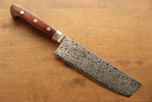  Seisuke Mokusei ZA-18 Mirrored Finish Damascus Nakiri  165mm Brown Pakka wood Handle - Japanny - Best Japanese Knife
