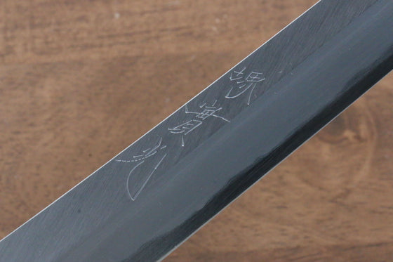 Jikko Shiko White Steel Sakimaru Yanagiba 240mm Ebony with Double Ring Handle - Japanny - Best Japanese Knife
